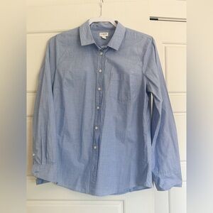 J. Crew Women’s 100% Cotton Button-Up Shirt in Light Blue Size Medium
